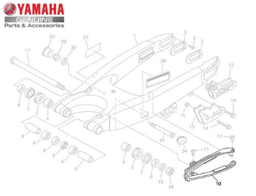 VEDADOR DO PROTETOR OU GUIA DESLIZANTE DA BALANCA PARA WR 250, WR 450, YZ 125 E YZ 250 ORIGINAL YAMAHA