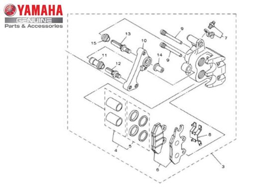 PINÇA DE FREIO CONJUNTO DIREITO PARA YS FAZER 250 DE 2006 Á 2015 ORIGINAL YAMAHA