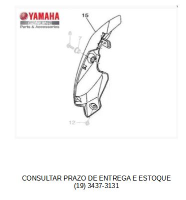 TAMPA EXTERNA DIREITA DO FAROL PARA FACTOR 150 2016 A 2021 ORIGINAL YAMAHA (CONSULTAR PRAZO DE ENTREGA E ESTOQUE)