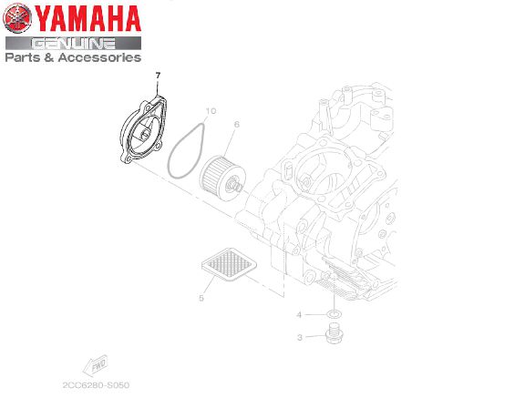 TAMPA DO ELEMENTO DE ÓLEO FACTOR 150, FAZER 150,FZ 15 2023, FACTOR 125, CROSSER ORIGINAL YAMAHA