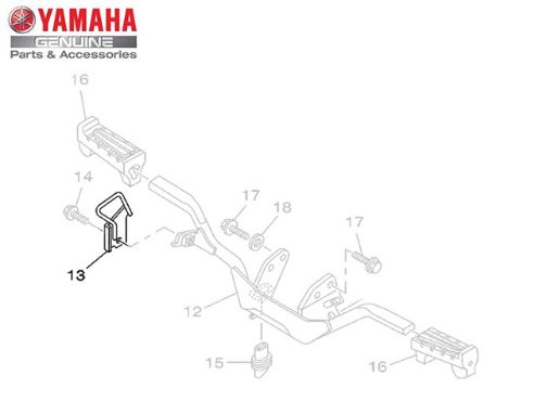 LIMITADOR DO ESTRIBO OU PROTETOR DA PEDALEIRA PARA YBR FACTOR 125 DE 2009 Á 2015 ORIGINAL YAMAHA