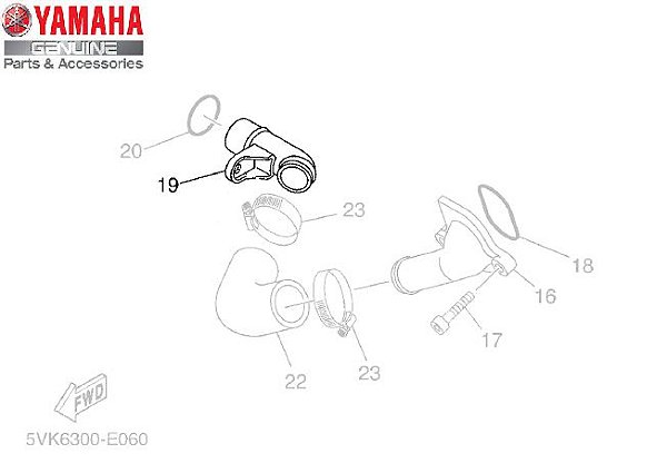 TUBO DE CONEXÃO DA BOMBA DA AGUA XT660R e TÉNÉRÉ 660Z ORIGINAL YAMAHA