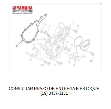 GAXETA OU JUNTA DA TAMPA ESQUERDA DO MOTOR PARA LANDER 250, TENERE 250 E FAZER 250 2018 ATE 2023 ORIGINAL YAMAHA (CONSULTAR PRAZO DE ENTREGA E ESTOQUE)