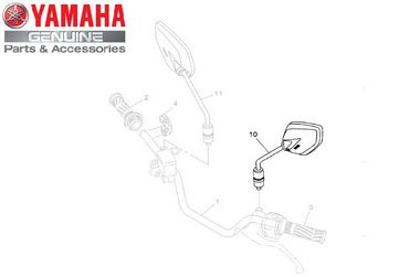 ESPELHO RETROVISOR ESQUERDO PARA NEO 125 2020 ATE 2025 /TÉNÉRÉ 250 2019 ORIGINAL YAMAHA