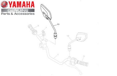 ESPELHO RETROVISOR DIREITO PARA NEO 125 2020 ATE 2025 /TÉNÉRÉ 250 ORIGINAL YAMAHA