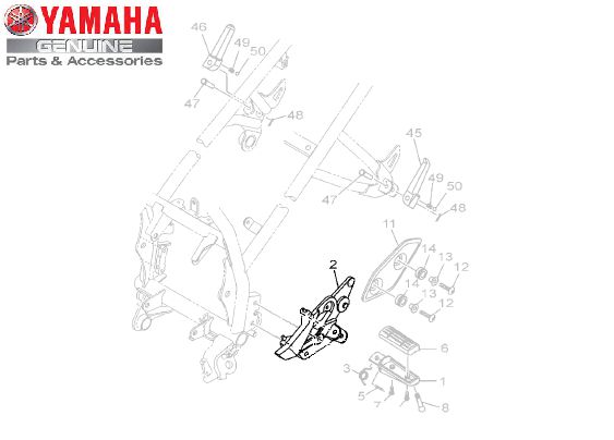 SUPORTE DO ESTRIBO DIANTEIRO ESQUERDO DA FZ25 NOVA FAZER 250 ORIGINAL YAMAHA