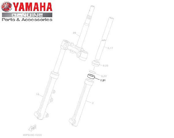 RETENTOR DE OLEO DO GARFO OU RETENTOR DE BENGALA PARA CRYPTON T115 2011 A 2016 ORIGINAL YAMAHA