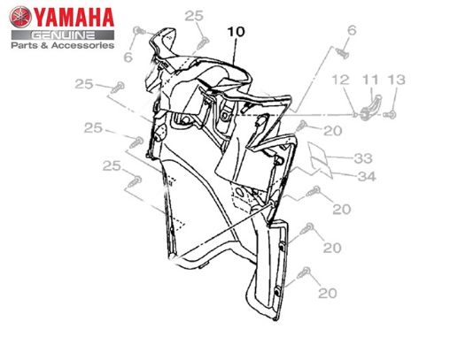 PROTETOR DE PERNAS CONJUNTO PARA NEO 125 UBS 2017 A 2025 ORIGINAL YAMAHA (CONSULTAR PRAZO DE ENTREGA E ESTOQUE)