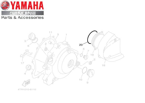 ANEL DE VEDAÇÃO DA TAMPA DO MOTOR DE PARTIDA DRAGSTAR 650 ORIGINAL YAMAHA