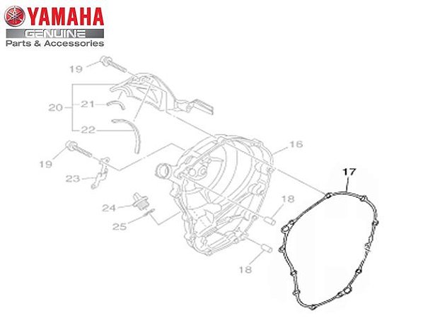 GAXETA OU JUNTA DA TAMPA DIREITA DO MOTOR DA MT-09 E MT-09 TRACER ORIGINAL YAMAHA (CONSULTAR PRAZO DE ENTREGA E ESTOQUE)