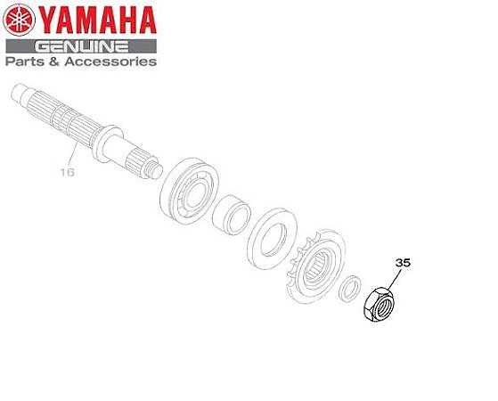 PORCA DO PINHAO PARA XJ6N E XJ6F , FZ6-N E FZ6-S ORIGINAL YAMAHA