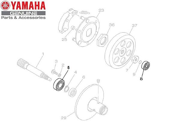 ROLAMENTOS DO EIXO DA EMBREAGEM DA AT115 NEO ORIGINAL YAMAHA