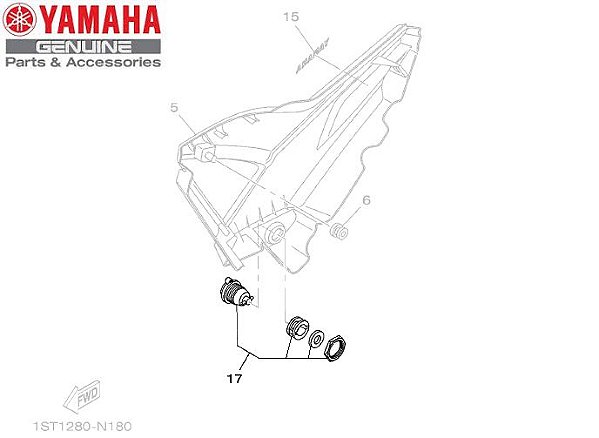 KIT DE TRAVA DA TAMPA LATERAL PARA FAZER 150 , YBR125 , YBR125 FACTOR E XTZ125 ORIGINAL YAMAHA