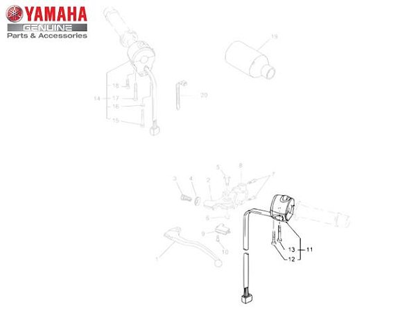 PUNHO OU INTERRUPTOR DE GUIDAO ESQUERDO PARA XT660R 2005 ATE 2018 E XT660Z TENERE ORIGINAL YAMAHA