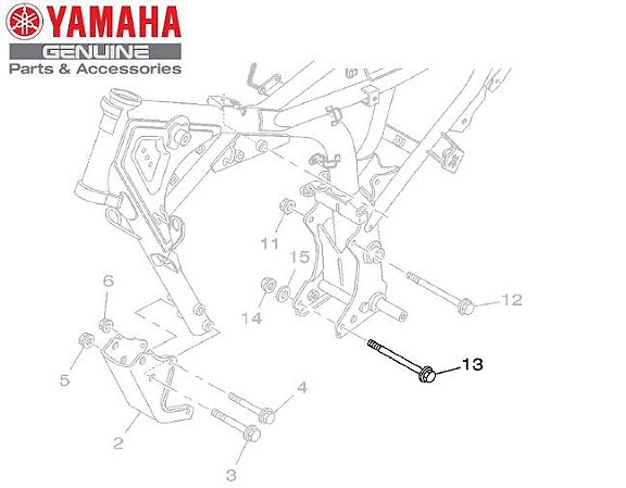 PARAFUSO FLANGE (M8) DO MOTOR YBR125 FACTOR ORIGINAL YAMAHA