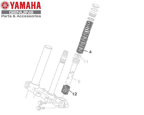 MOLAS DA SUSPENSAO DIANTEIRA DA XTZ125 X MOTARD ORIGINAL YAMAHA