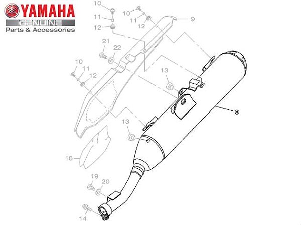 ESCAPAMENTO PARA XTZ250Z TÉNÉRÉ 2016 A 2019 ORIGINAL YAMAHA