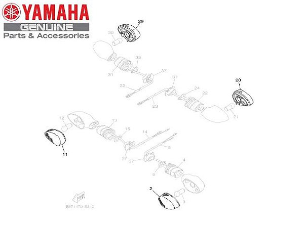 LENTE DO PISCA ( CRISTAL ) PARA FZ25 NOVA FAZER 250 ORIGINAL YAMAHA