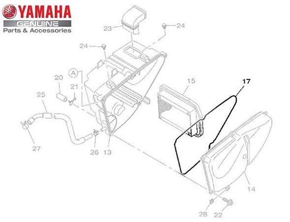 BORRACHA DE VEDACAO DA CAIXA DE AR PARA XTZ150 CROSSER , YS150 FAZER E YBR150 FACTOR ORIGINAL YAMAHA