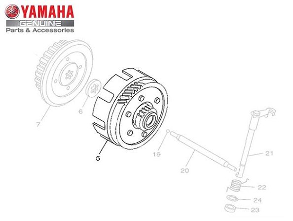 CAMPANA OU ENGRENAGEM PRIMARIA MOTRIZ PARA FACTOR 125 2014 E 2015 ORIGINAL YAMAHA (CONSULTAR PRAZO DE ENTREGA E ESTOQUE)