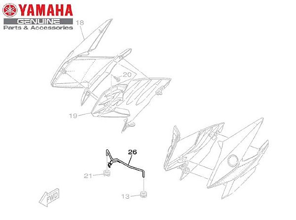 SUPORTE DE FIXACAO DAS TOMADAS DE AR DA FAZER 150 ORIGINAL YAMAHA