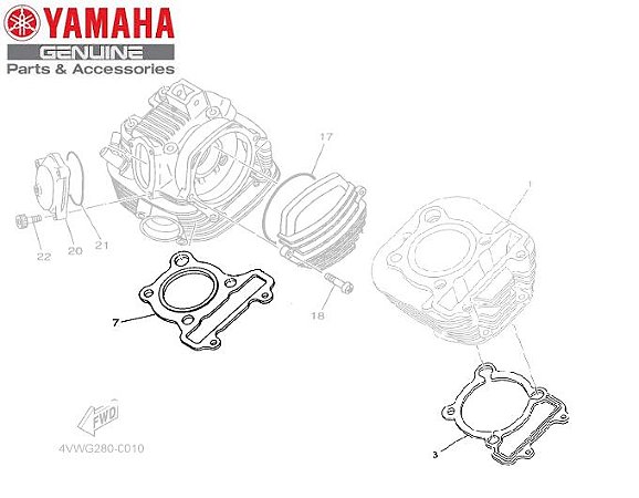 GAXETAS OU JUNTAS DE CABECOTE E CILINDRO PARA XT225 E TDM225 ORIGINAL YAMAHA