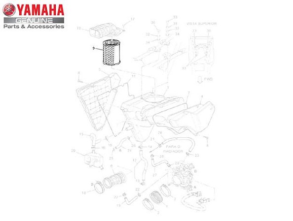 FILTRO DE AR PARA XT660Z TÉNÉRÉ ORIGINAL YAMAHA