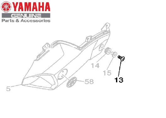 PARAFUSO HEXAGONAL DA TOMADA DE AR DA MT-07 ORIGINAL YAMAHA