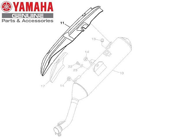 PROTETOR DE ESCAPAMENTO PARA XTZ250 NOVA LANDER ABS 2020 ORIGINAL YAMAHA