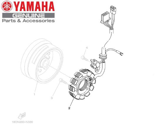 ESTATOR CONJUNTO PARA YBR125 FACTOR 2011 A 2013 ORIGINAL YAMAHA