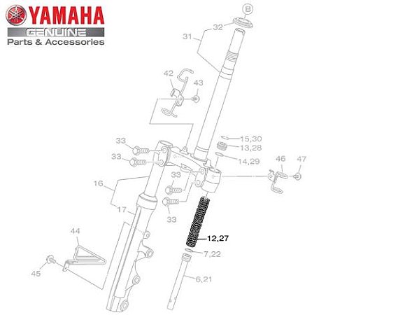 MOLA DO GARFO DIANTEIRO PARA NEO125 UBS ORIGINAL YAMAHA