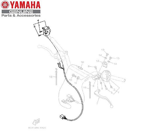 INTERRUPTOR DIREITO DO GUIDAO PARA FZ25 NOVA FAZER 250 ABS ORIGINAL YAMAHA