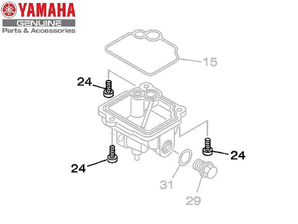 PARAFUSO DA CUBA DO CARBURADOR DA FACTOR 125 2009 A 2015 ORIGINAL YAMAHA