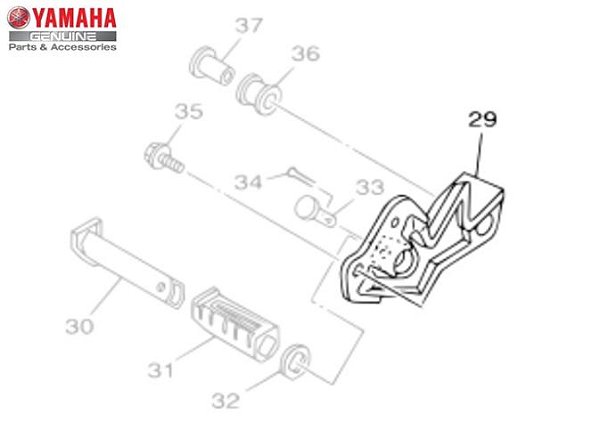 SUPORTE DO ESTRIBO TRASEIRO DIREITO DA CRYPTON 115 2010 A 2016 ORIGINAL YAMAHA