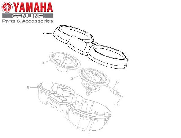 TAMPA SUPERIOR DO PAINEL PARA YBR 125 2006 A 2008 ORIGINAL YAMAHA