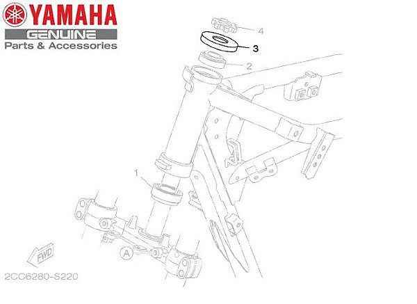 CAPA DA PISTA DE ESFERAS SUPERIOR DA CAIXA DE DIRECAO DA XTZ150 CROSSER ORIGINAL YAMAHA