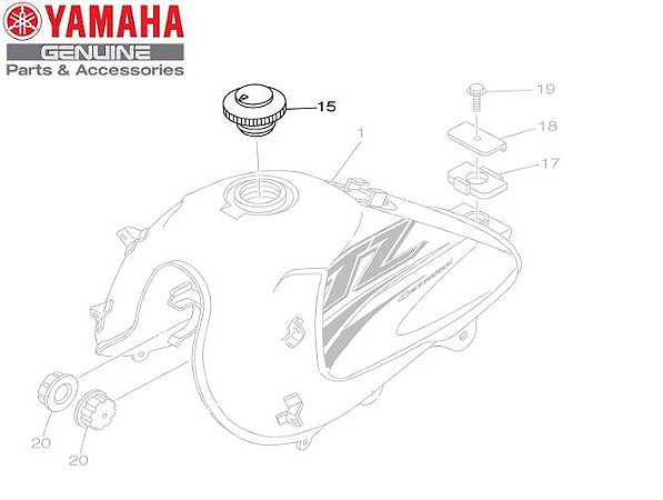 TAMPA DO TANQUE PARA XTZ125 ATÉ 2005 ORIGINAL YAMAHA