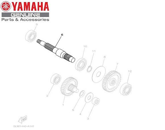 EIXO MOTOR DA RODA TRASEIRA PARA AT115 NEO ORIGINAL YAMAHA