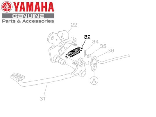MOLA DE TENSAO DO PEDAL DE FREIO TRASEIRO UBS PARA YBR150 FACTOR 2018 A 2021 ORIGINAL YAMAHA