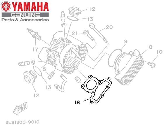 JUNTA DE CABECOTE PARA XV250 VIRAGO ORIGINAL YAMAHA