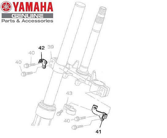 FIXADOR DA MESA INFERIOR DA XTZ250X LANDER MOTARD ORIGINAL YAMAHA (CONSULTAR PRAZO DE ENTTREGA E ESTOQUE)