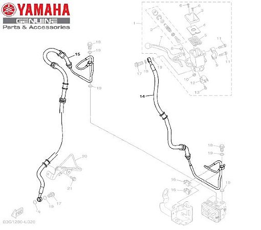 MANGUEIRA DO OLEO DE FREIO DIANTEIRO PARA XTZ250 NOVA LANDER ABS 2020 ORIGINAL YAMAHA