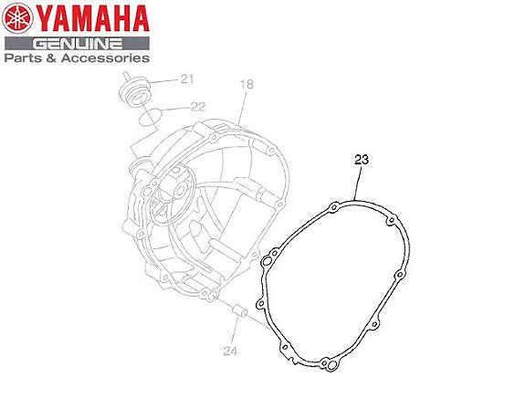 GAXETA OU JUNTA DA TAMPA DIREITA DO MOTOR PARA YZF-R1 2007 E 2008 ORIGINAL YAMAHA