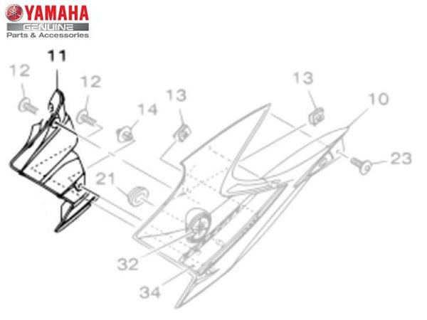 GUIA DA TOMADA DE AR LADO ESQUERDO PARA FAZER 250 2011 A 2015 ORIGINAL YAMAHA