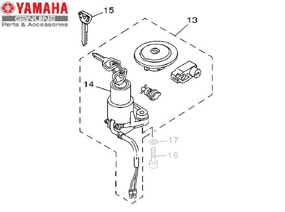 CONJUNTO DE TRAVAS PARA YBR125 2006 E 2007 ORIGINAL YAMAHA