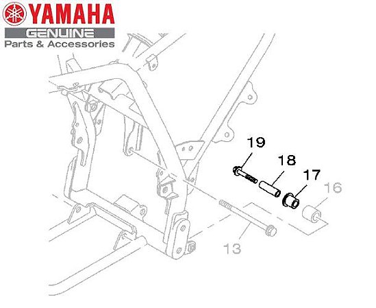 CONJUNTO DE FIXACAO PARAFUSO , ESPACADOR E BUCHA DO TENSIONADOR DA CORRENTE XTZ150 CROSSER , LANDER , TÉNÉRÉ 250 ORIGINAL YAMAHA