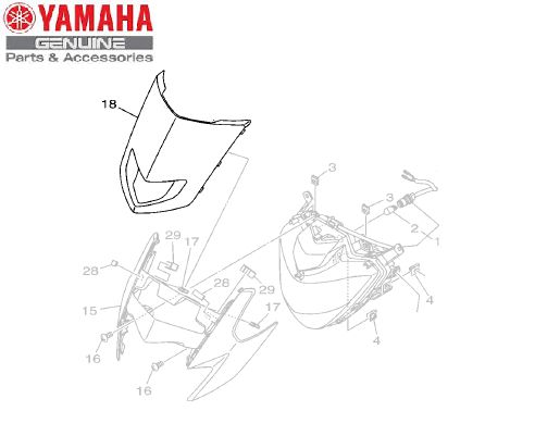 CAPA DOS MEDIDORES PARA XTZ250 NOVA LANDER 2020 ATE 2024 ORIGINAL YAMAHA(CONSULTAR ESTOQUE E PRAZO DE ENTREGA)