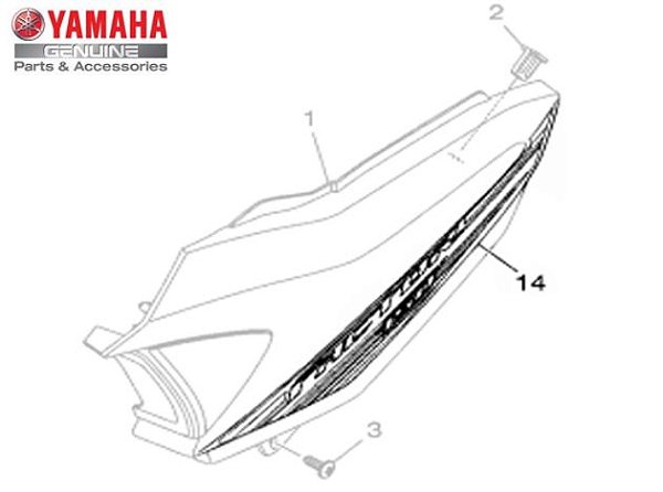 GRAFICO DA TAMPA LATERAL ESQUERDA DA YBR150 FACTOR ORIGINAL YAMAHA