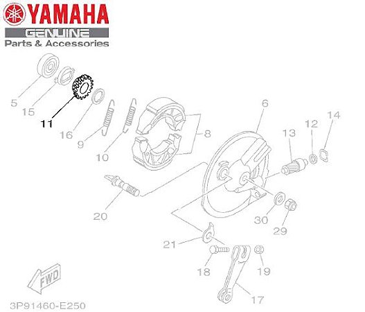 ENGRENAGEM MOTORA DO VELOCIMETRO PARA CRYPTON 105 E CRYPTON 115 FREIO TAMBOR ORIGINAL YAMAHA (*CONSULTAR ESTOQUE E PRAZO DE ENTREGA*)