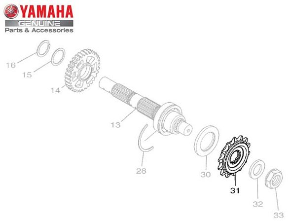 PINHAO DA TRANSMISSAO (14D) PARA MT-03 E YZF-R3 ORIGINAL YAMAHA